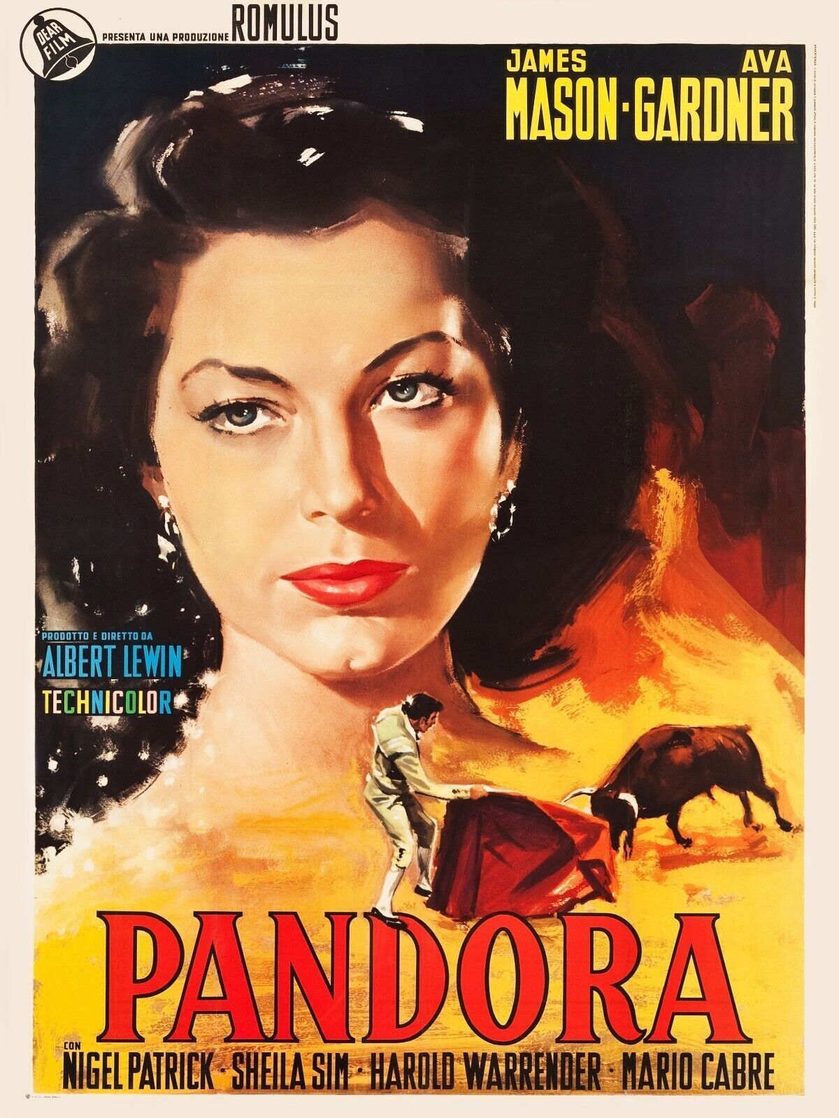 PANDORA, AVA GADNER,JAMES MASON, 1951, REPRO AFFICHE DE CINEMA VINTAGE, HQ