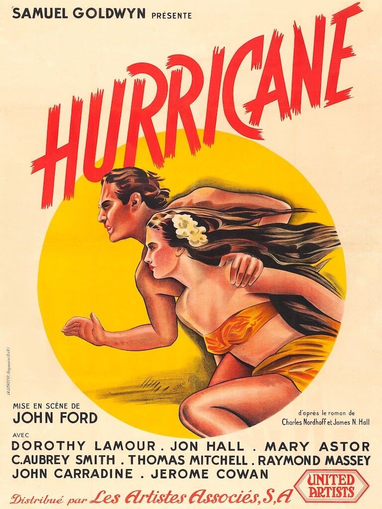 HURRICANE, DOROTHY LAMOUR, 1937, REPRO MOVIE POSTER, VINTAGE, HQ.