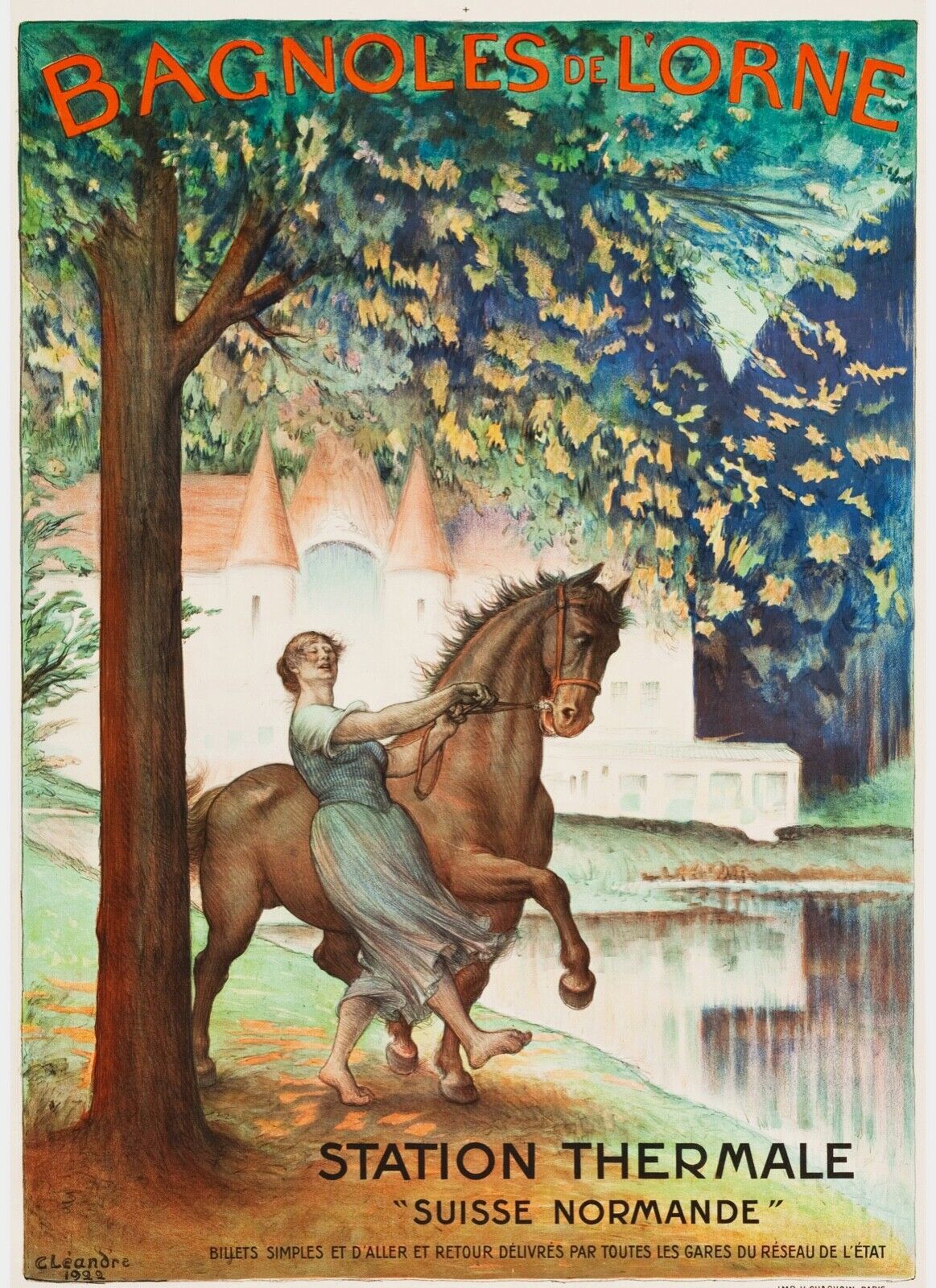 BAGNOLES DE L'ORNE, FRANCE AFFICHE PUBLICITAIRE VOYAGE VINTAGE ART PRINT