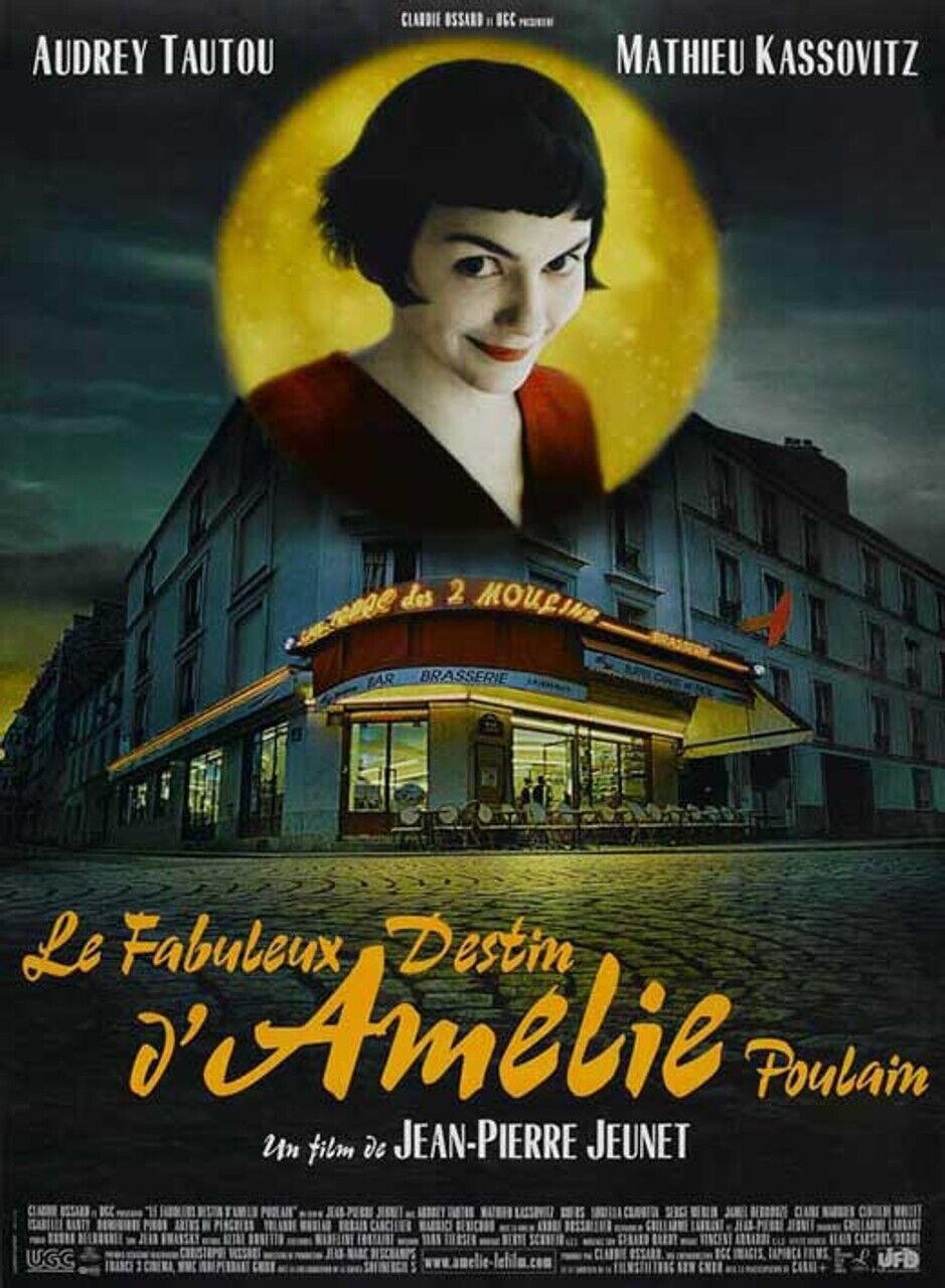 THE FABULOUS DESTINY OF AMÉLIE POULAIN, AUDREY TAUTOU, 2001, REPRO MOVIE POSTER, VINTAGE, HQ