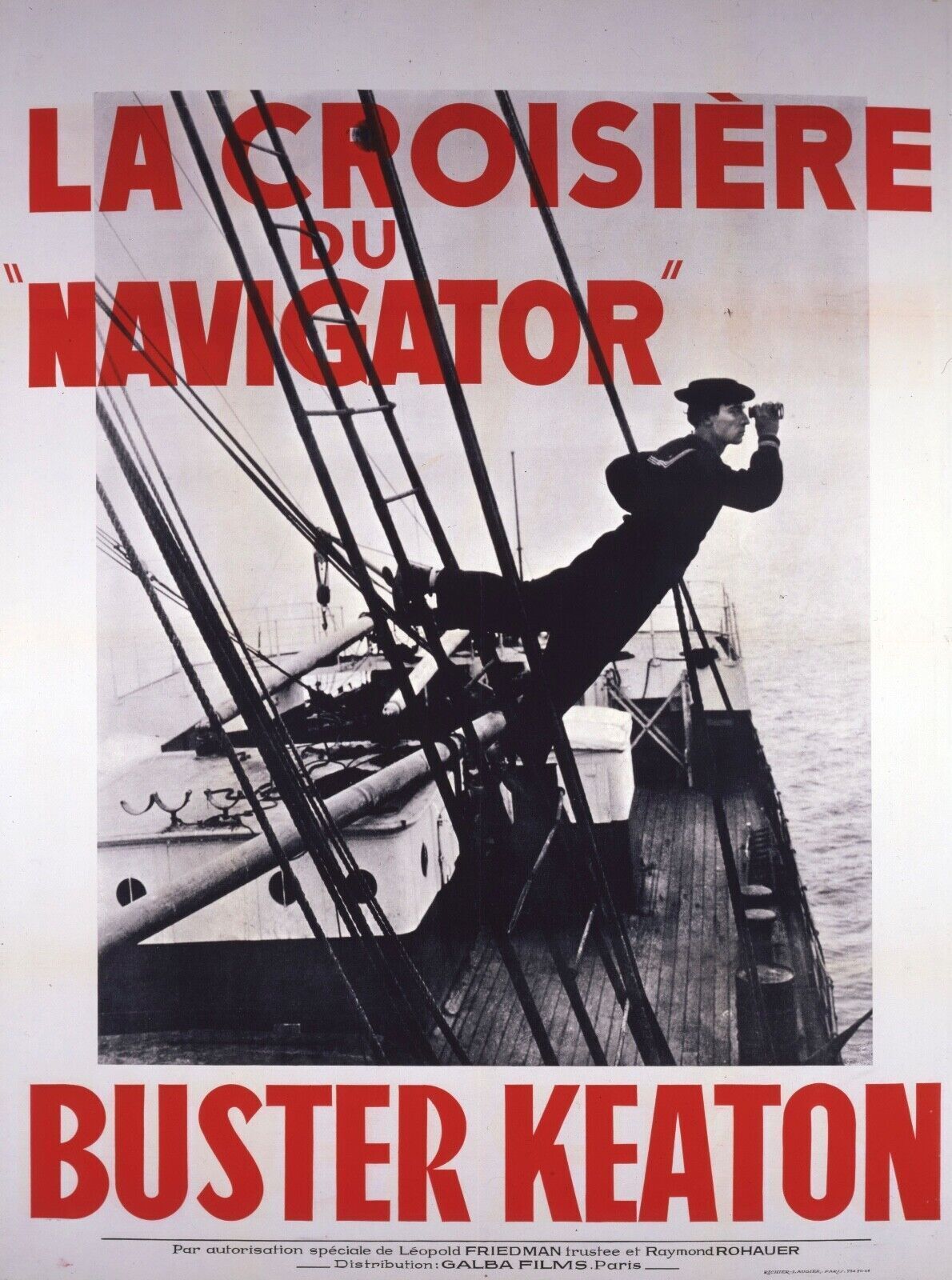 LA CROISIÈRE DU NAVIGATOR, BUSTER KEATON, 1924, repro affiche cinéma VINTAGE, HQ