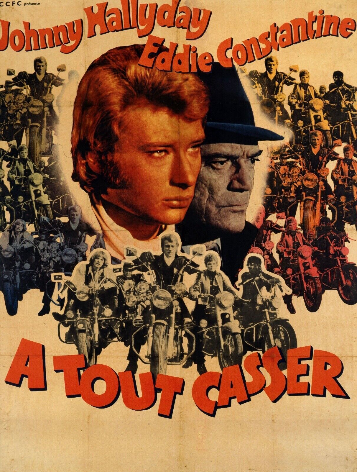TO BREAK EVERYTHING, JOHNNY HALLYDAY, 1968, REPRO MOVIE POSTER, VINTAGE, HQ