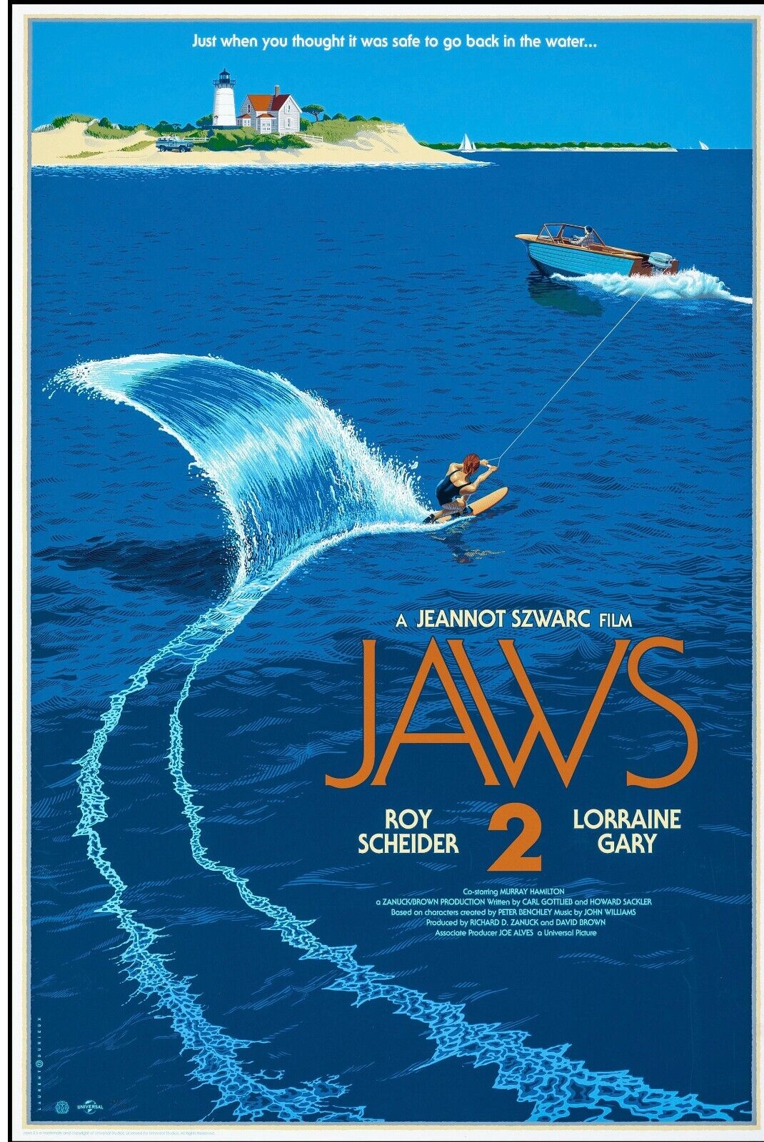 JAWS 2, ROY SCHEIDER, 1978, REPRO MOVIE POSTER, VINTAGE, HQ