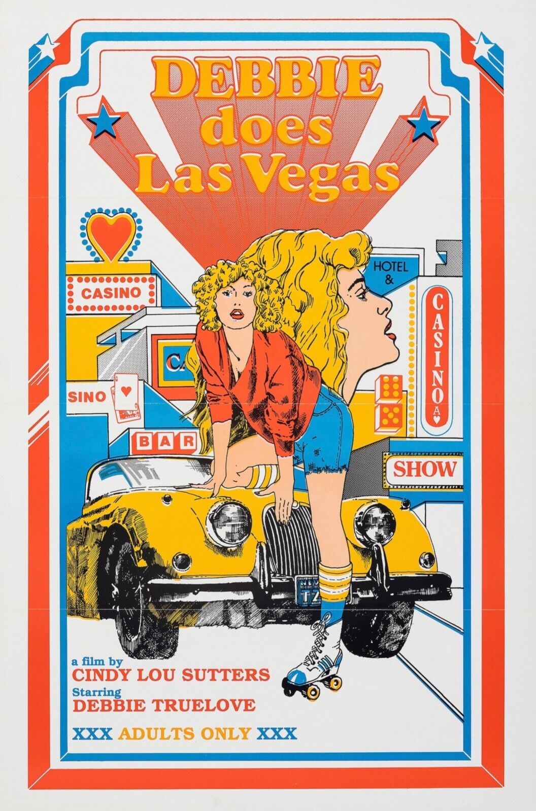 DEBBIE DOES LAS VEGAS, 1986, REPRODUCCIÓN DE CARTEL DE PELÍCULA, VINTAGE, ALTA CALIDAD