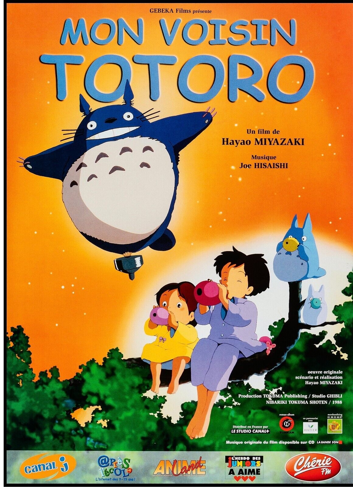 MON VOISIN TOTORO, HAYAO MIYAZAKI, 1988,  Repro affiche de cinema VINTAGE, HQ