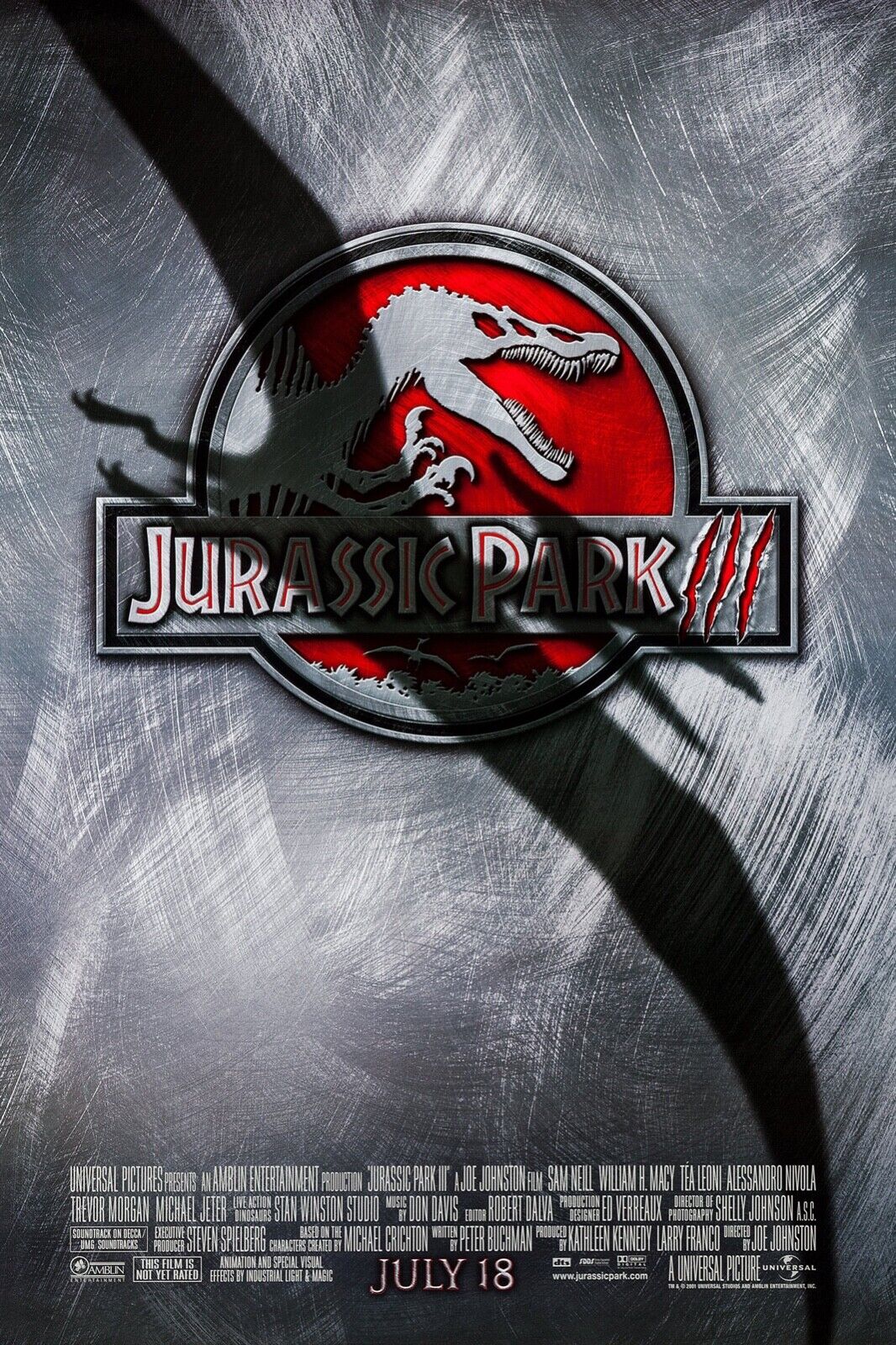 JURASSIC PARK III, SAM NEILL, 2001, REPRO MOVIE POSTER, VINTAGE, HQ