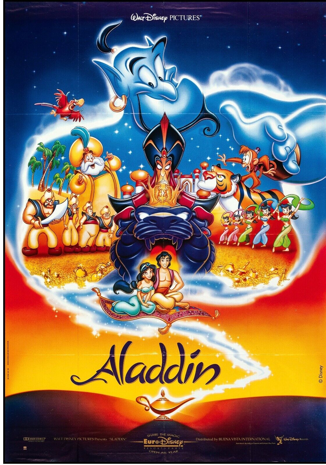 ALADDIN, ROBIN WILLIAMS, 1992, REPRO MOVIE POSTER, VINTAGE, HQ
