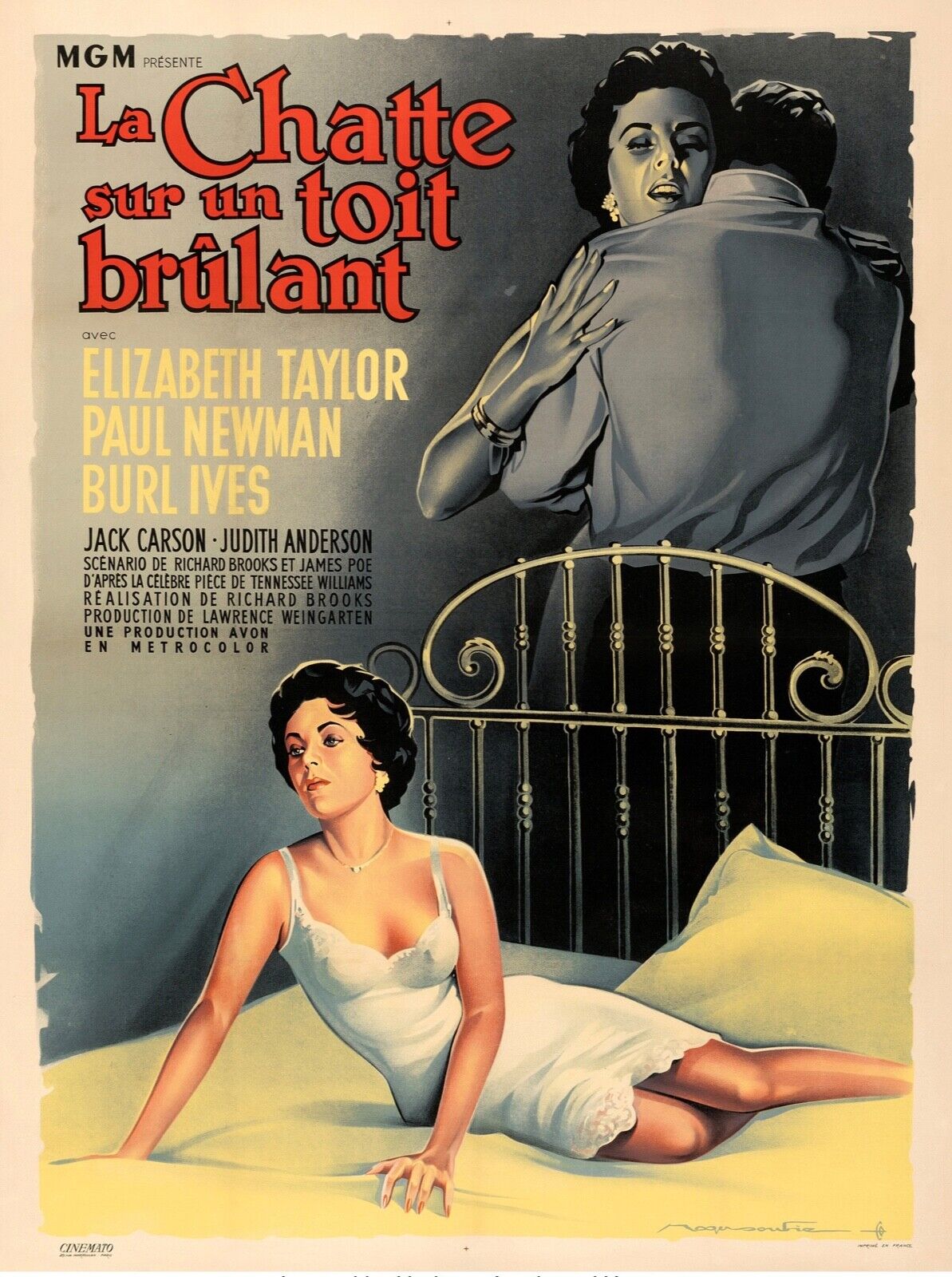 LA CHATTE SUR UN TOIT BRÛLANT, TAYLOR - REPRO AFFICHE CINEMA VINTAGE HQ