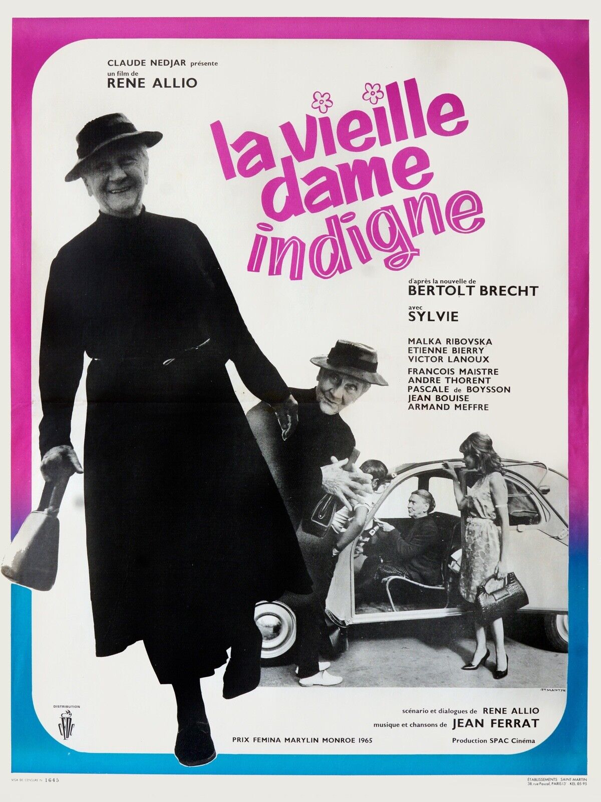 LA VIEILLE DAME INDIGNE, RENÉ ALLIO, 1965, Repro affiche cinéma, VINTAGE, HQ