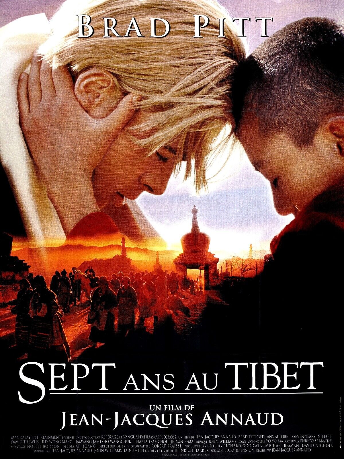 SEVEN YEARS IN TIBET, BRAD PITT, 1997, REPRO VINTAGE CINEMA POSTER, HQ
