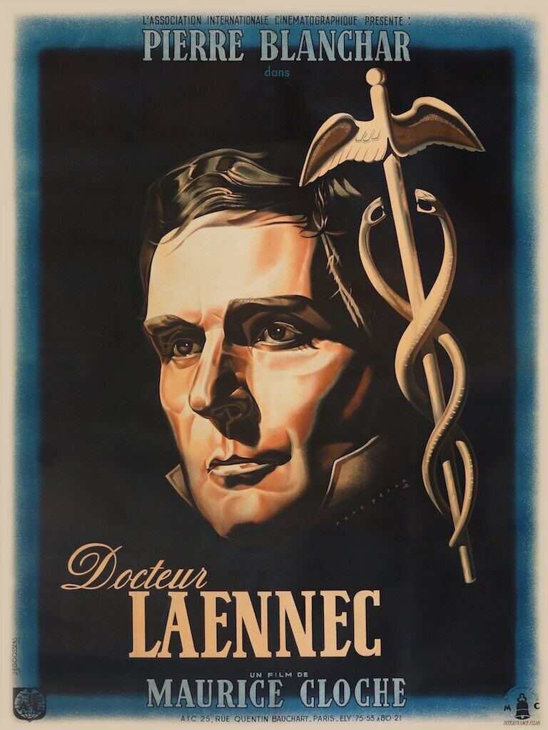 DOCTEUR LAENNEC, PIERRE BLANCHARD, 1949, REPRO MOVIE POSTER, VINTAGE, HQ