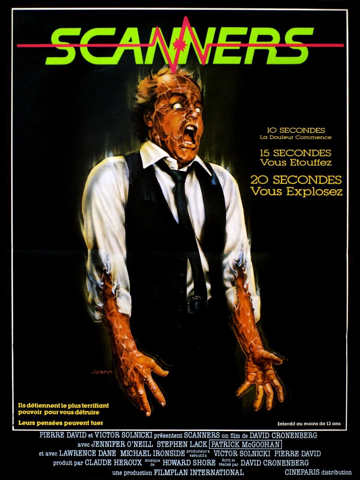 SCANNERS, STEPHEN LACK, 1981, REPRO AFFICHE CINEMA VINTAGE