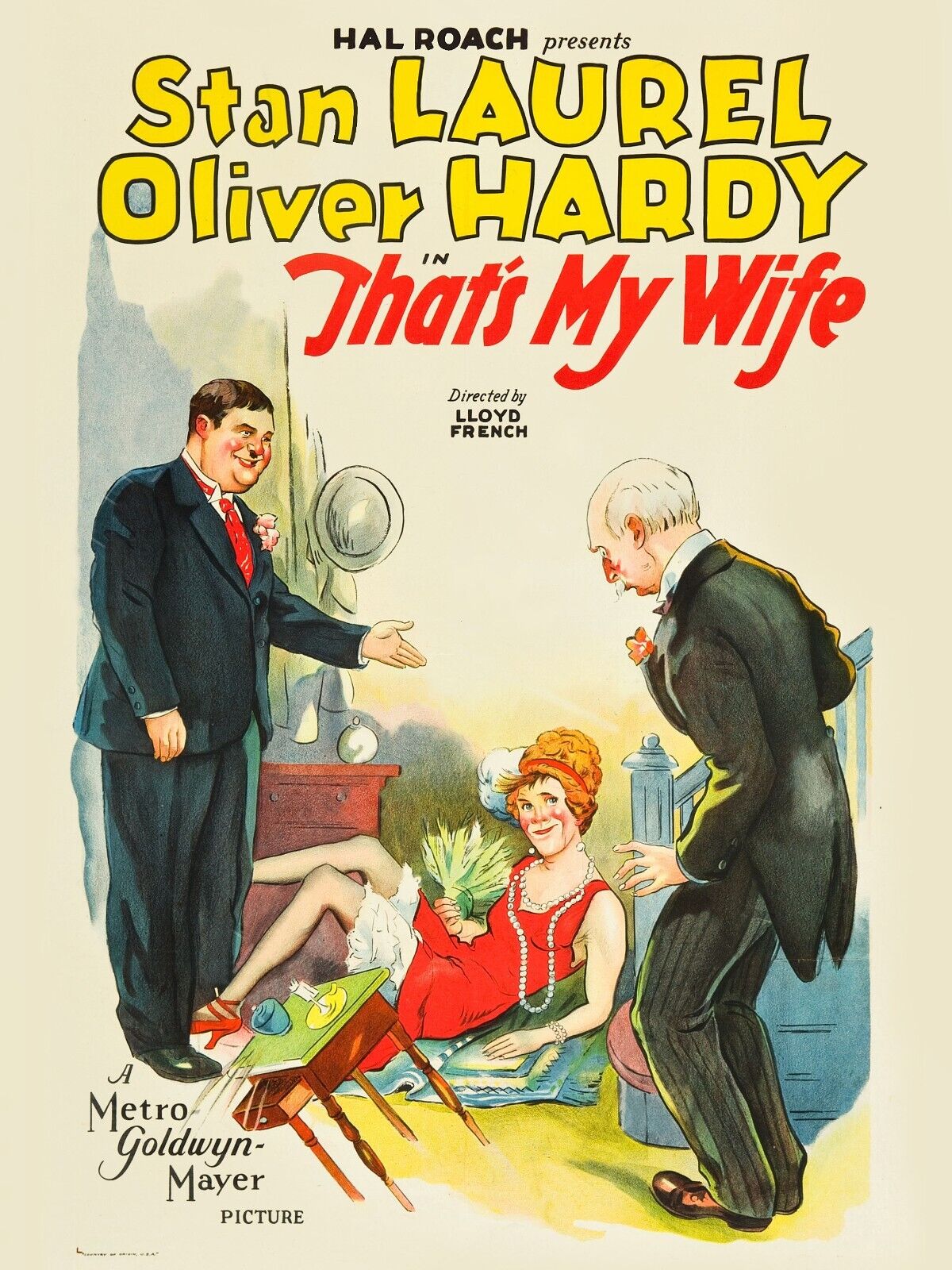 C'EST MA FEMME, THAT'S MY WIFE,LAUREL ET HARDY, 1929, REPRO AFFICHE CINEMA VINTAGE, HQ