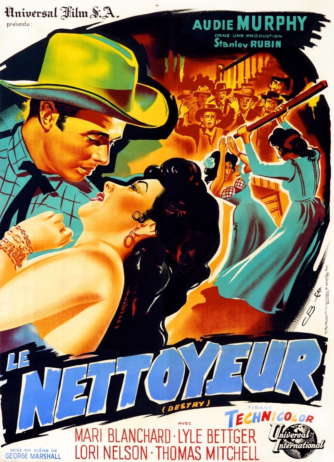 THE CLEANER, AUDIE MURPHY, 1958, REPRO VINTAGE CINEMA POSTER, HQ