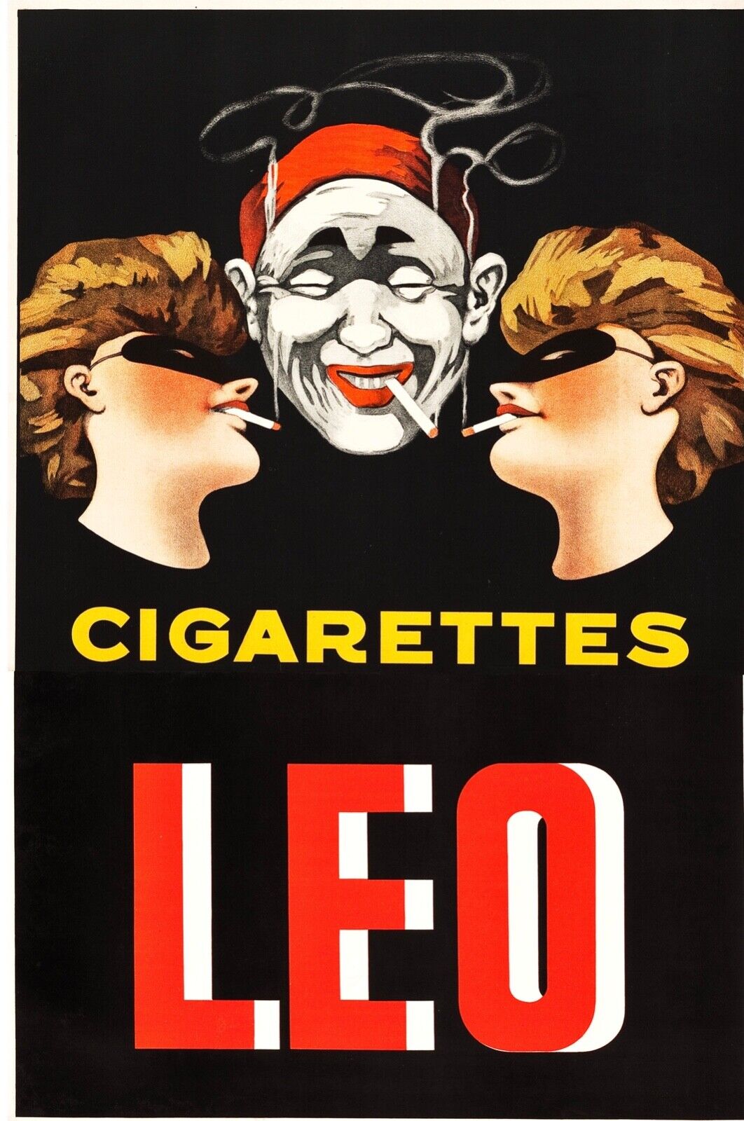 LEO CIGARETTES, TABAC, REPRO AFFICHE PUBLICITAIRE VINTAGE, HQ