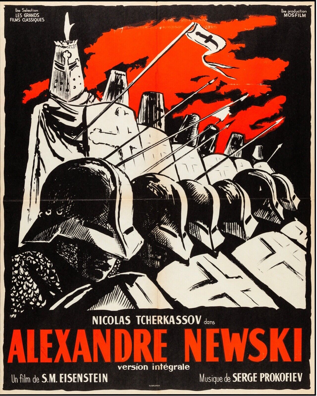 ALEXANDRE NEWSKI, NICOLAI TCHERKASSOV, 1938, REPRO MOVIE POSTER, VINTAGE, HQ
