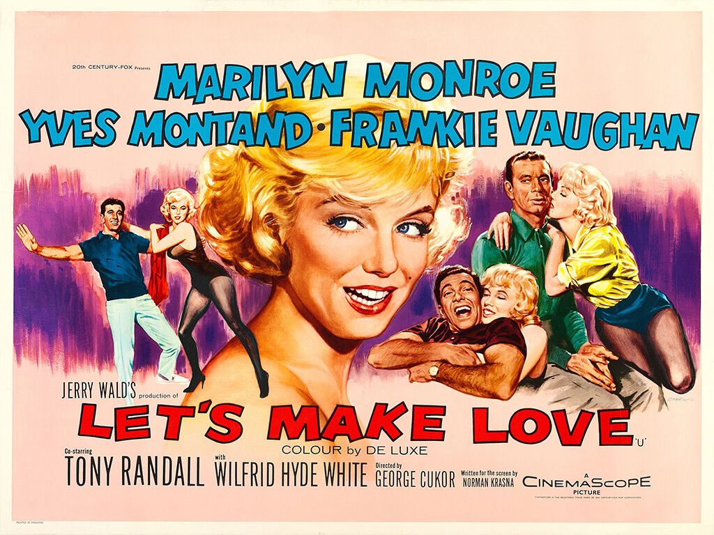 LET’S MAKE LOVE, MARILYN MONROE, YVES MONTAND, 1960, Repro affiche cinema VINTAGE,HQ