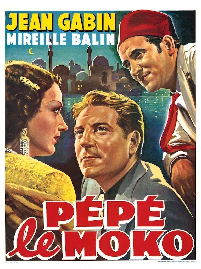 PEPE LE MOKO, JEAN GABIN, 1937, Repro cinema poster VINTAGE HQ