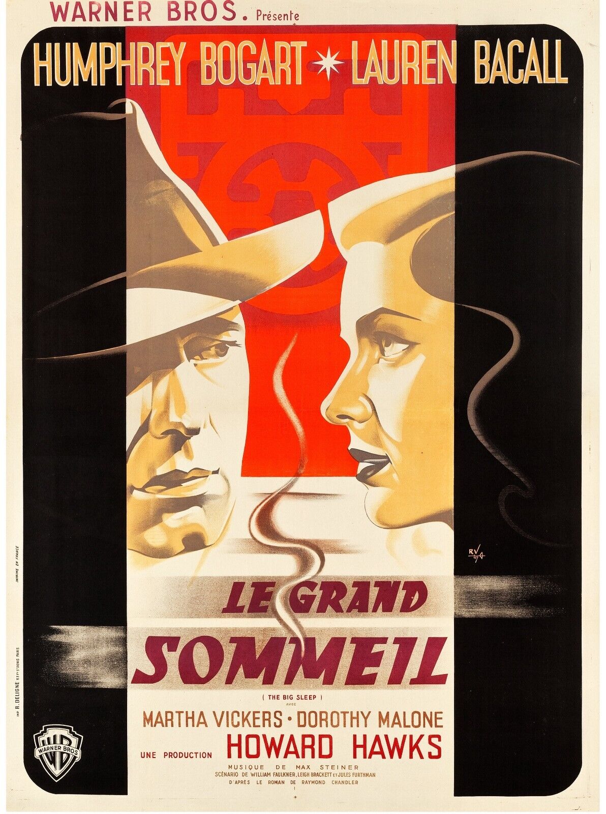 THE BIG SLEEP, HUMPHREY BOGART, 1946, repro movie poster, VINTAGE, HQ,