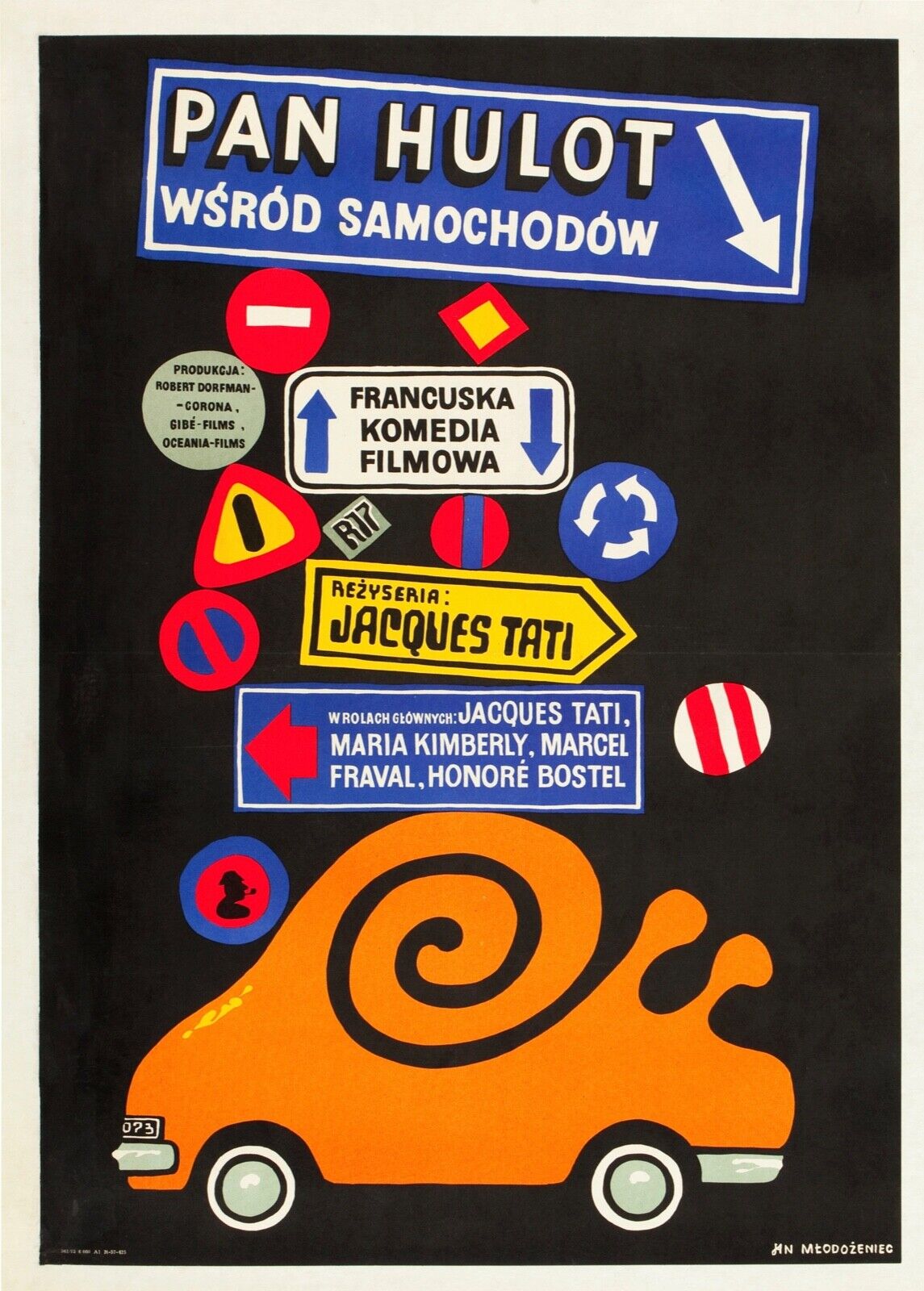 TRAFFIC, JACQUES TATI, 1971, REPRO VINTAGE CINEMA POSTER, HQ