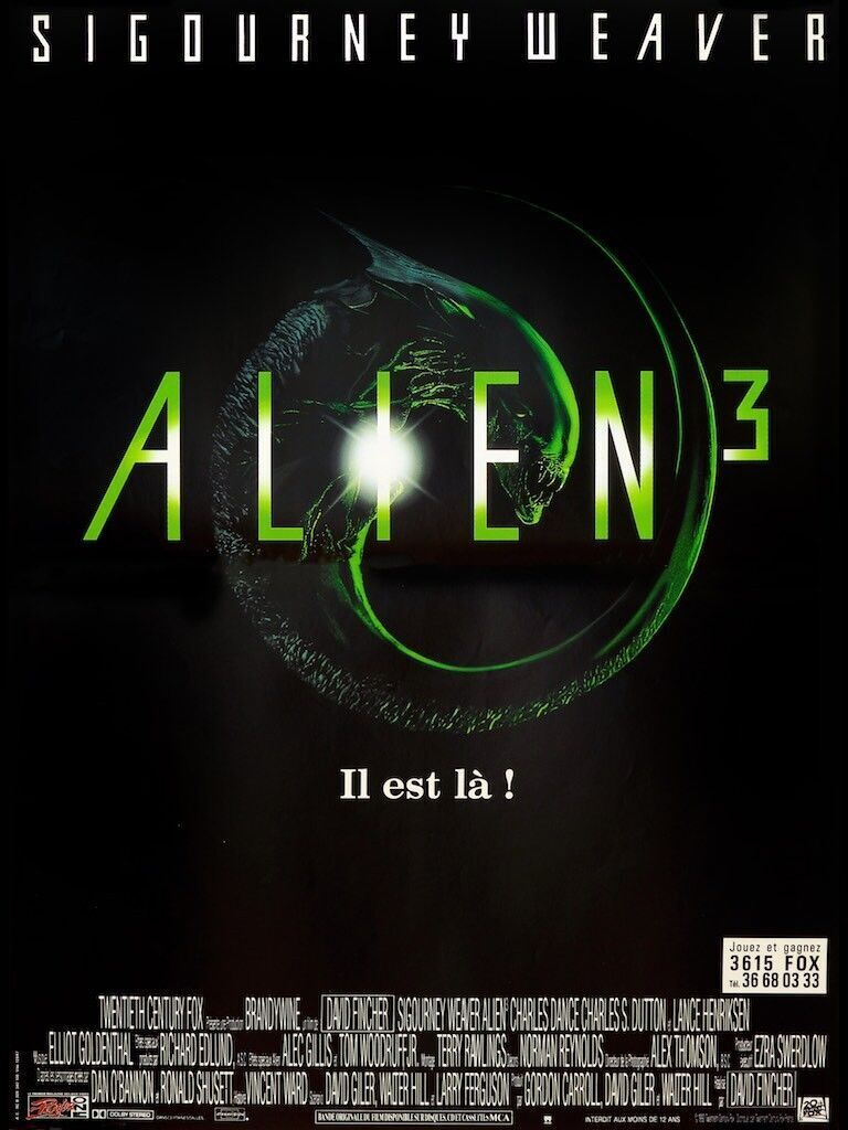 ALIEN 3, SIGOURNEY WEAVER, 1992, REPRO MOVIE POSTER, VINTAGE, HQ