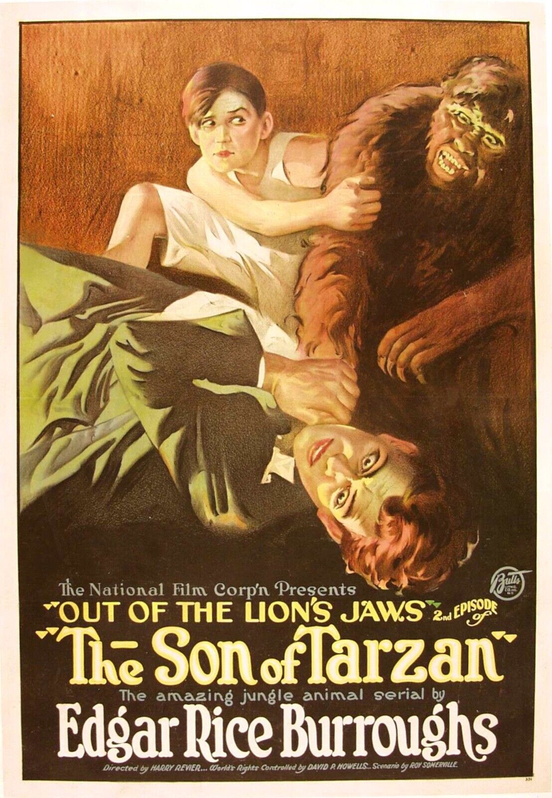 THE SON OF TARZAN, EDGAR RICE, 1915, REPRO CINEMA POSTER, HQ
