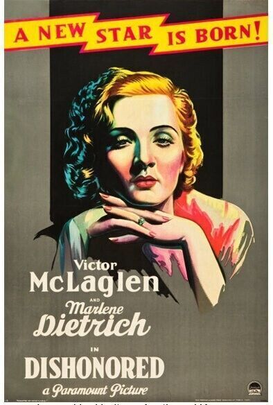 AGENT X 27, MARLENE DIETRICH, 1931, REPRO MOVIE POSTER, VINTAGE, HQ