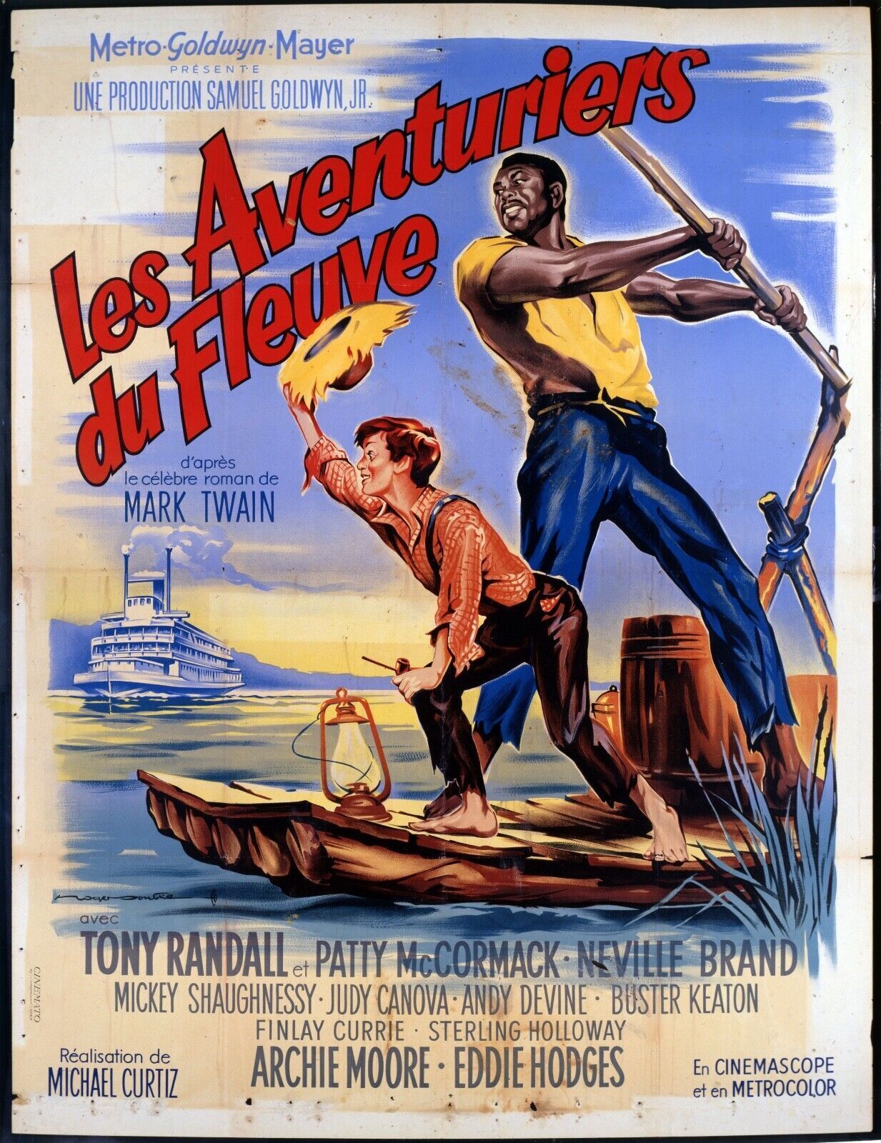 THE RIVER ADVENTURES, TONY RANDALL, 1955, REPRO VINTAGE CINEMA POSTER, HQ