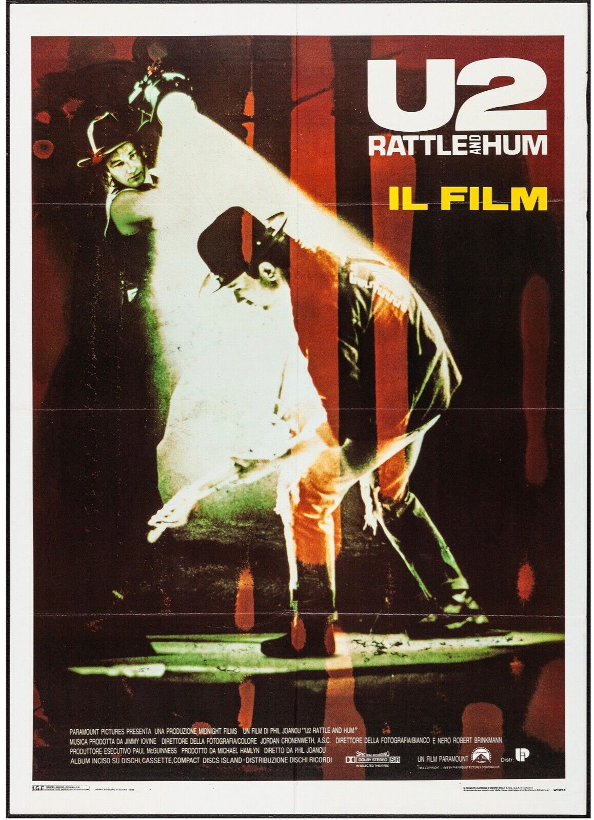 U2 RATTLE THE HUM, LE FILM, REPRO AFFICHE MUSIQUE CONCERT VINTAGE HQ