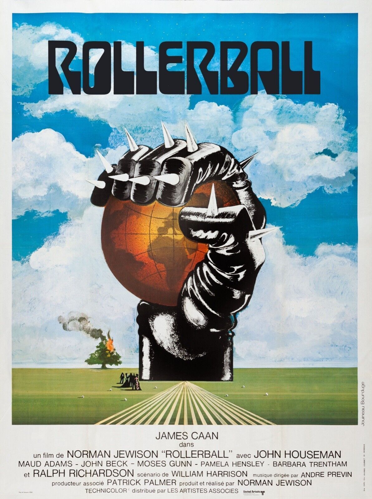 ROLLERBALL JANES CAAN, 1975, repro affiche cinéma HQ