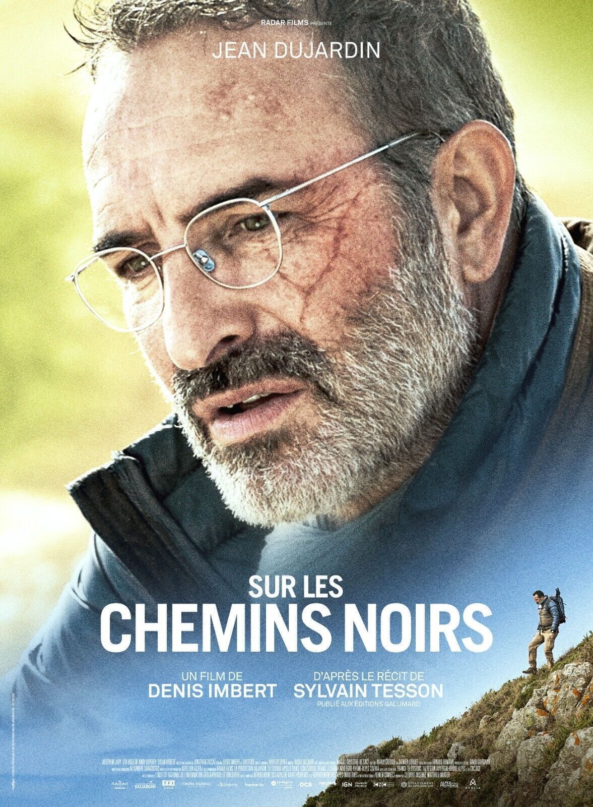 SUR LES CHEMINS NOIRS, JEAN DUJARDIN, 2023, repro affiche cinema, HQ