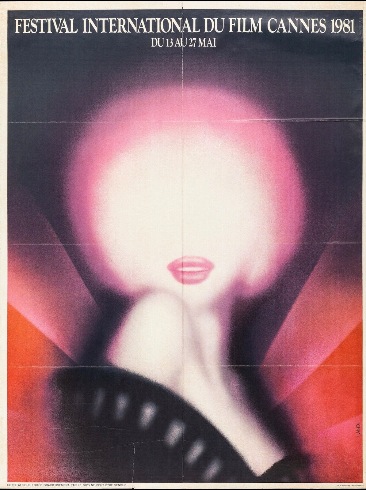 FESTIVAL INTERNATIONAL DE CANNES 1981 REPRO AFFICHE FESTIVAL VINTAGE HQ