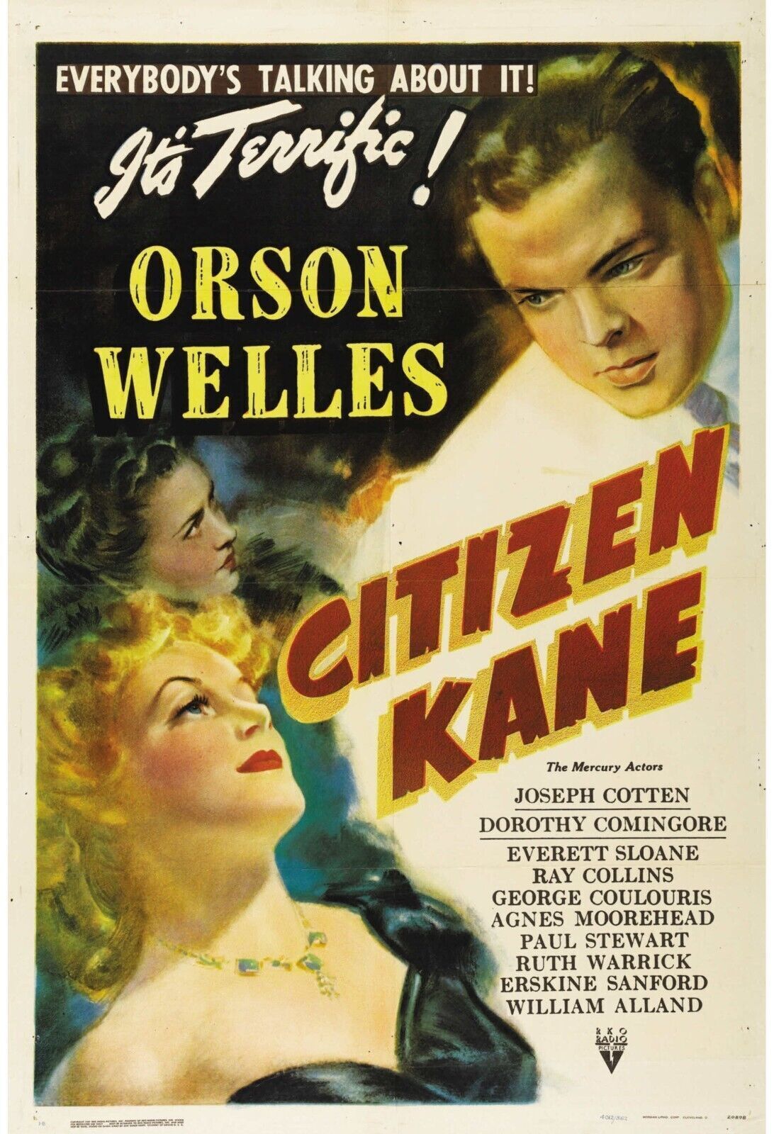 CITIZEN KANE, ORSON WELLES 1941, REPRO VINTAGE POSTER, HQ