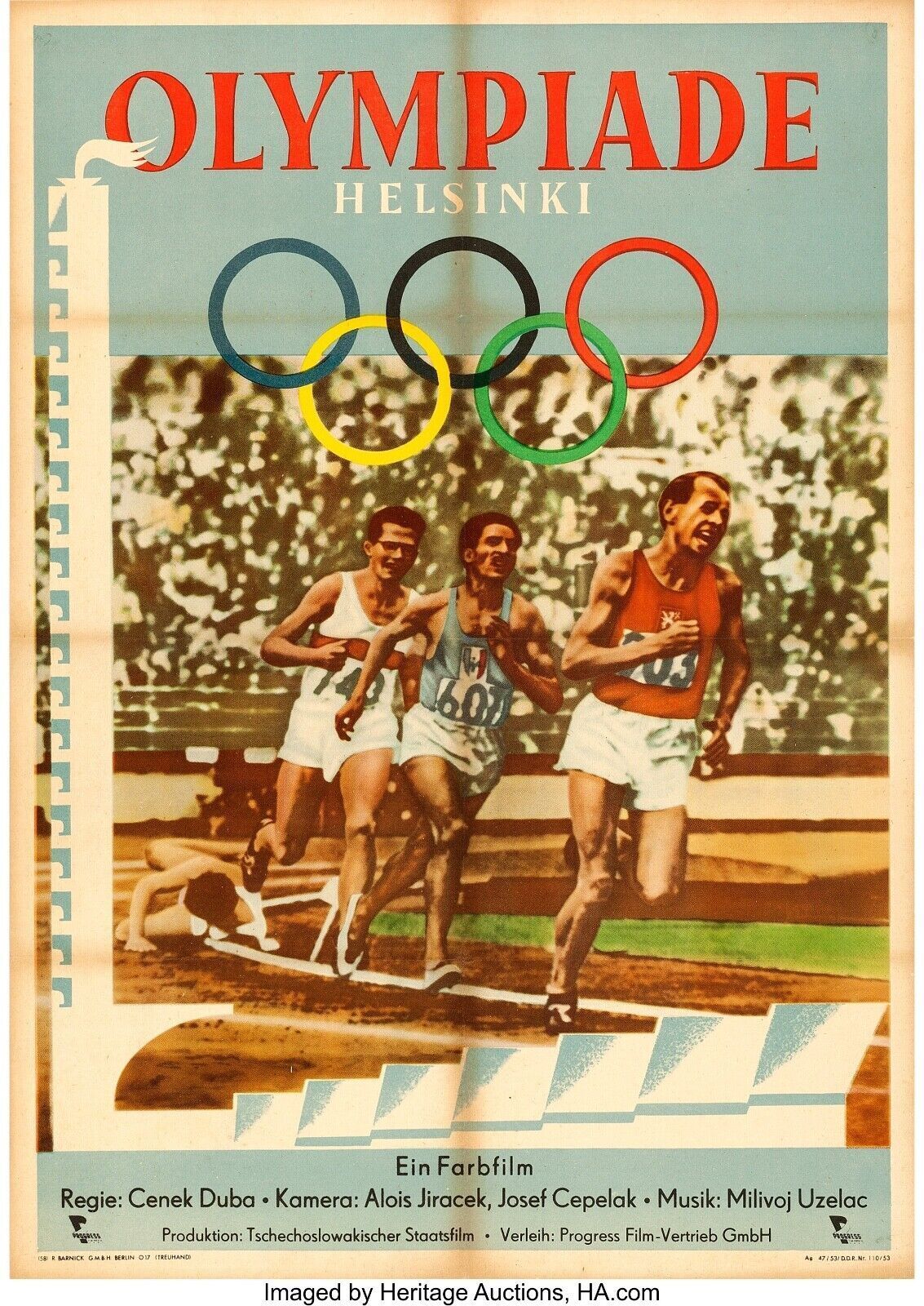 AFFICHE OLYMPIQUE 1952, HELSINKI, REPRO MOVIE POSTER, VINTAGE, HQ
