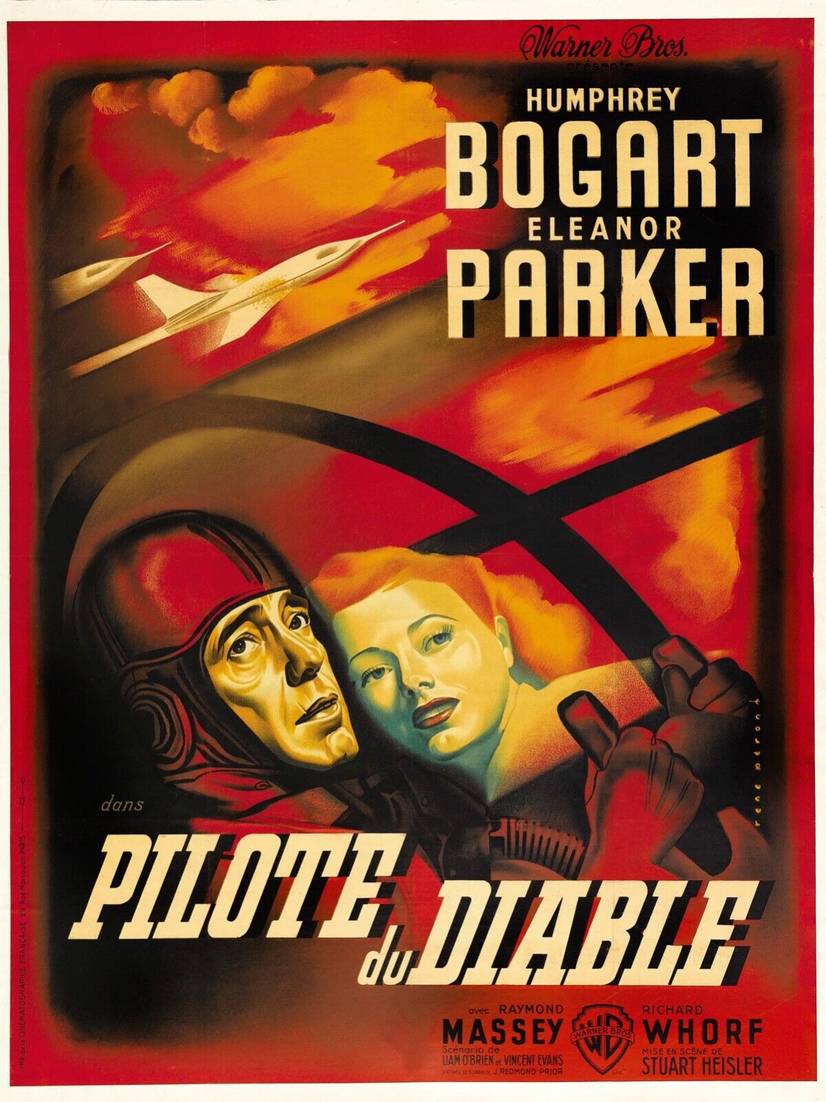 PILOTE DU DIABLE, CHAIN LIGHTNING, HUMPHREY BOGART, 1950, Repro affiche cinéma VINTAGE, HQ