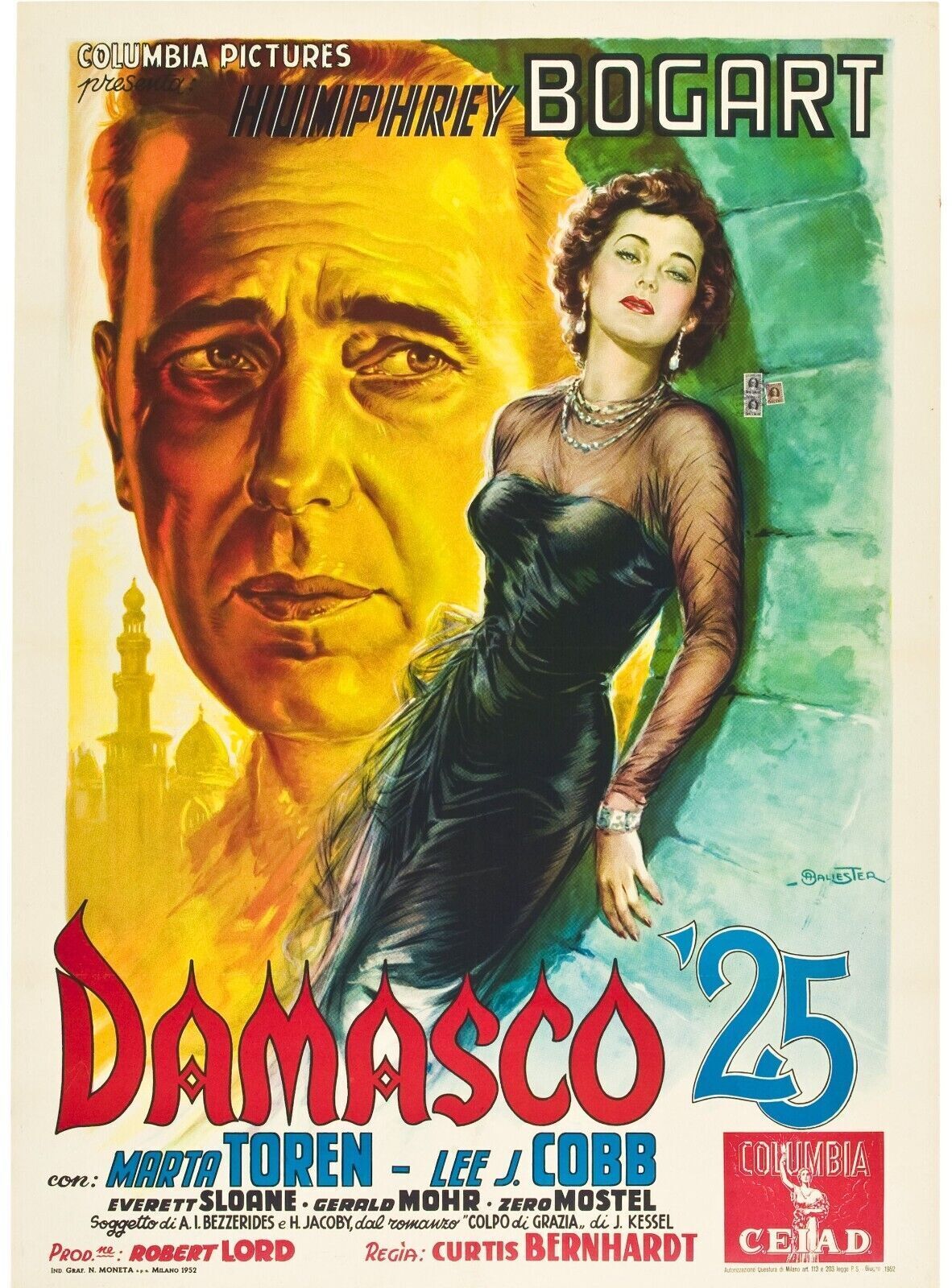 SIROCCO, HUMPHREY BOGART, 1951, Repro cinema poster, HQ