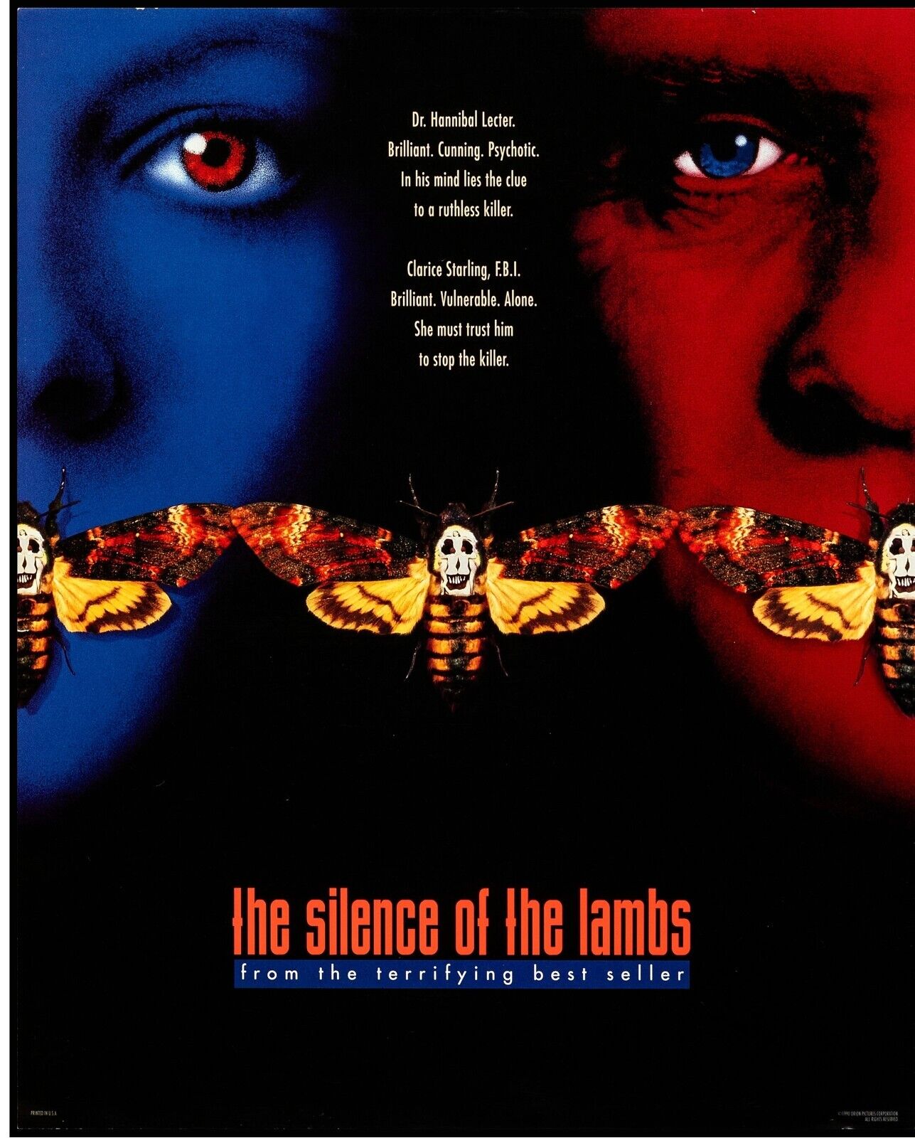 LE SILENCE DES AGNEAUX, JODIE FOSTER, 1991, Repro affiche de cinema, VINTAGE, HQ