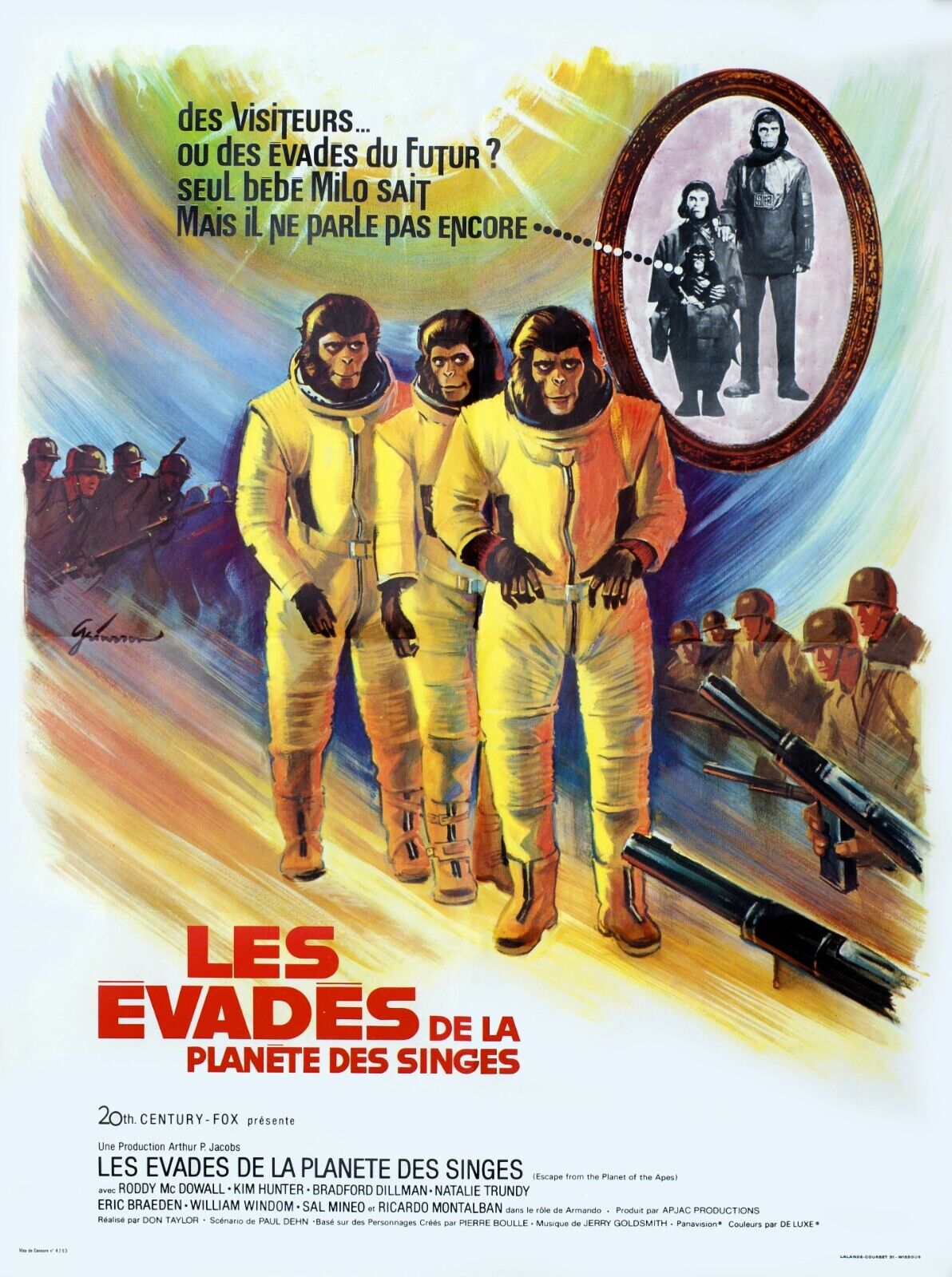 LES ÉVADÉS DE LA PLANÈTE DES SINGES, RODDY McDOWALL, 1971, REPRO AFFICHE DE CINÉMA VINTAGE, HQ
