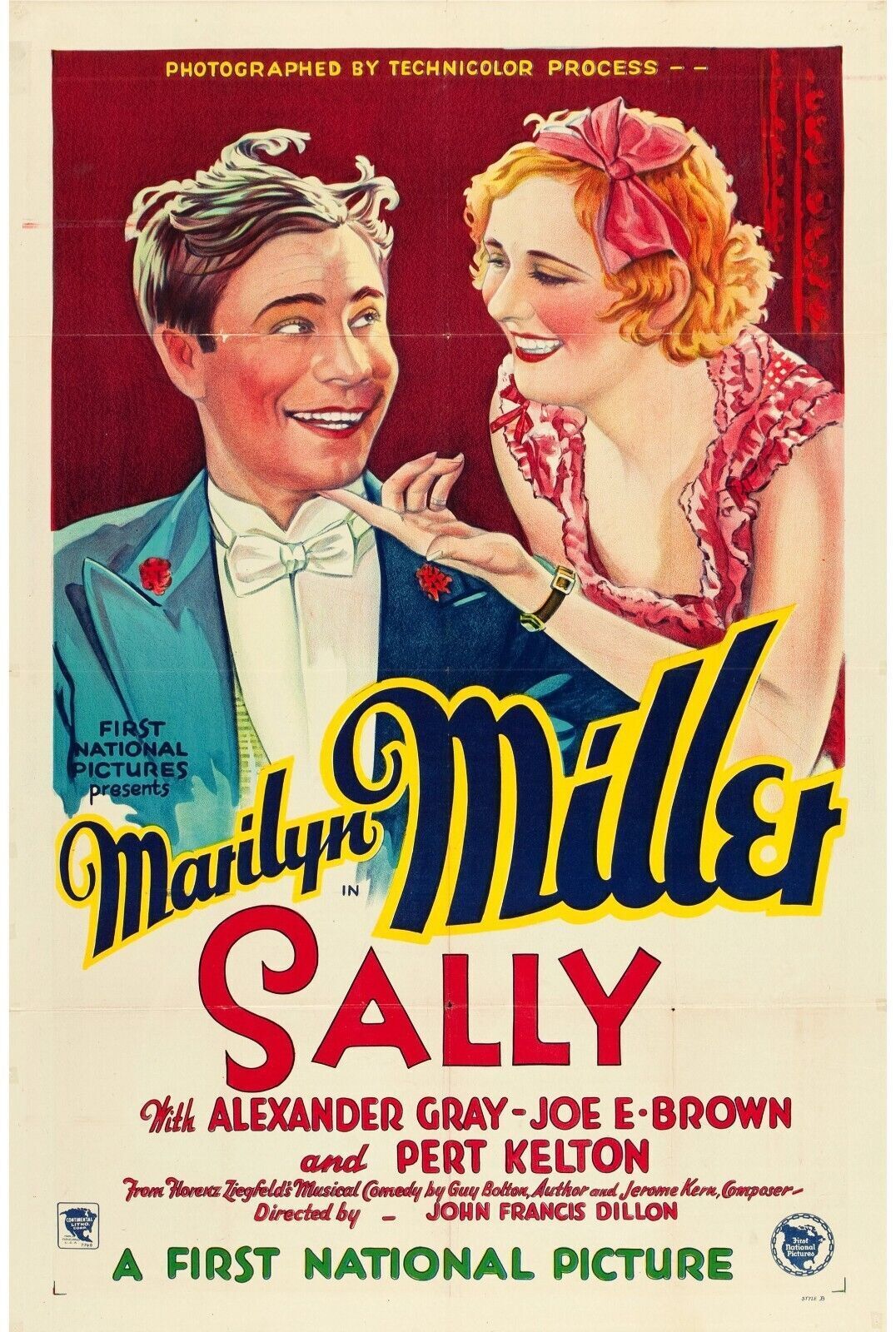 SALLY, MARILYN MILLER, 1929, repro affiche cinéma VINTAGE, HQ