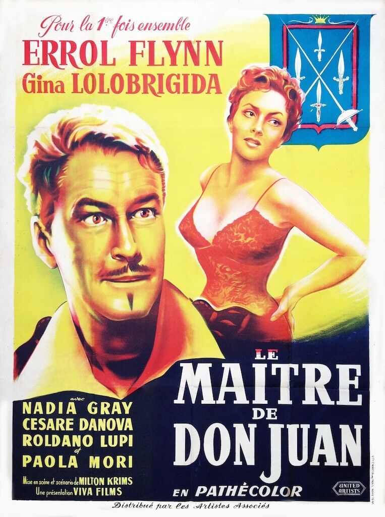 LE MAÎTRE DE DON JUAN, ERROL FLYNN,  1948 ,Repro affiche de cinéma, VINTAGE HQ