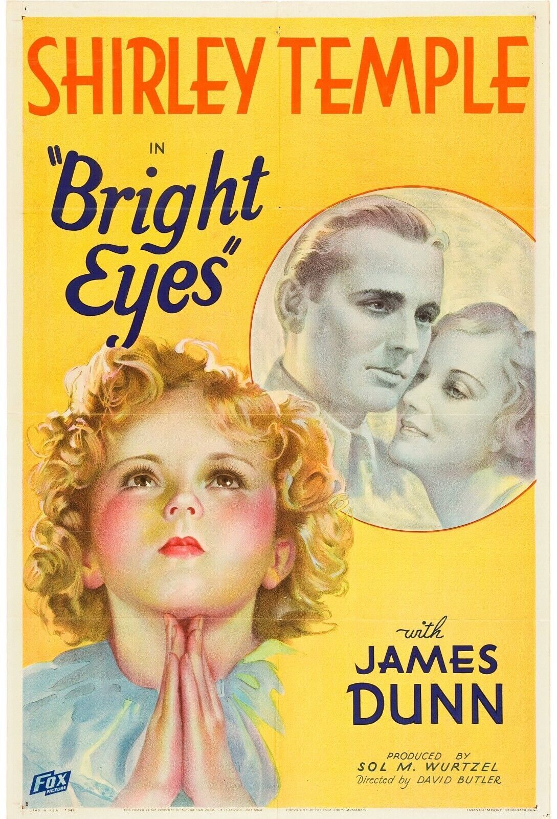SHIRLEY AVIATRICE, BRIGHT EYES, SHIRLEY TEMPLE, 1934, Repro affiche CINEMA, HQ