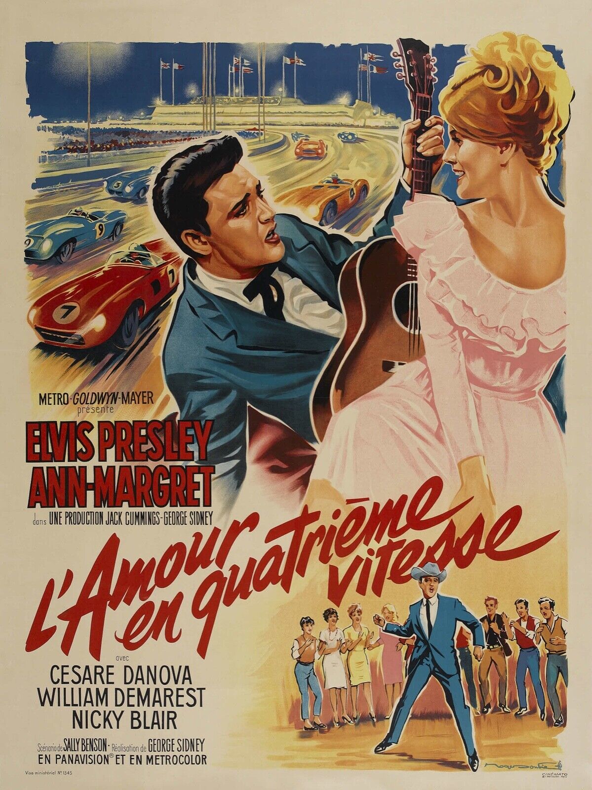 L’AMOUR EN QUATRIÈME VITESSE, ELVIS PRESLEY, 1964, REPRO MOVIE POSTER, VINTAGE, HQ