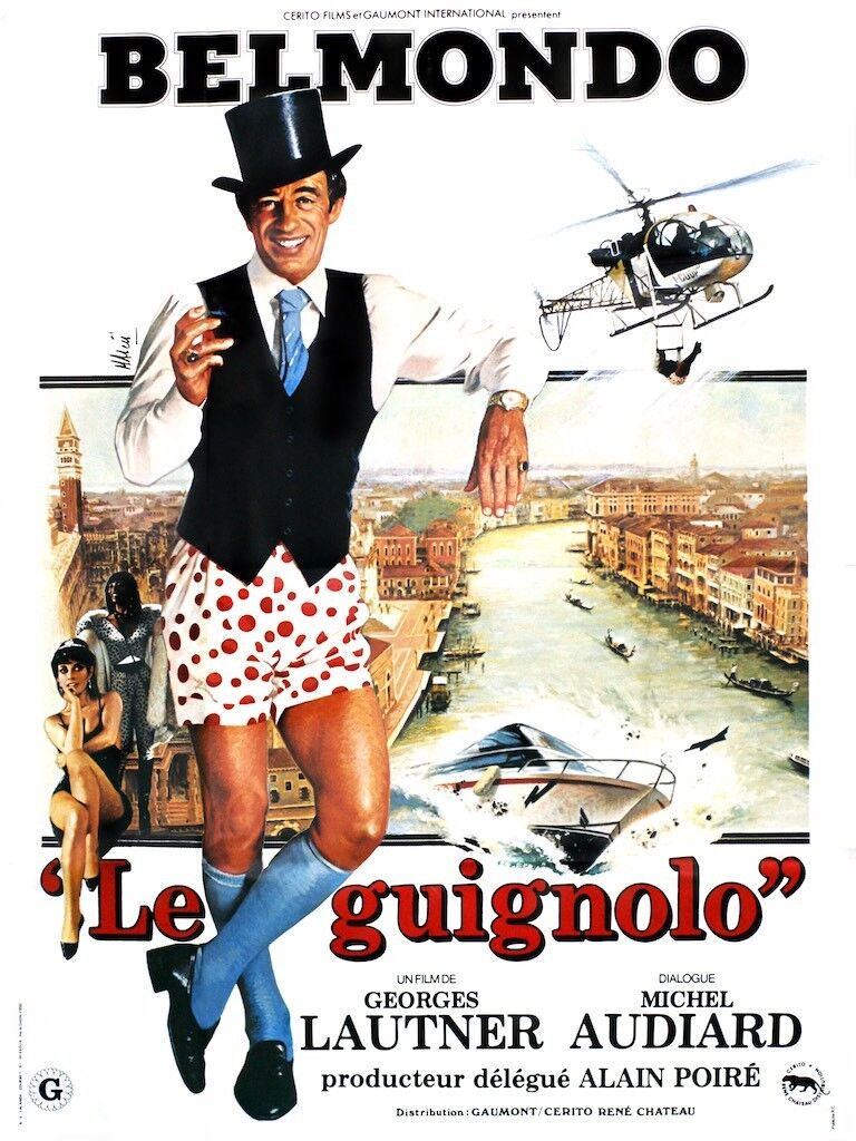 LE GUIGNOLO, JEAN-PAUL BELMONDO, 1980, REPRO VINTAGE CINEMA POSTER, HQ