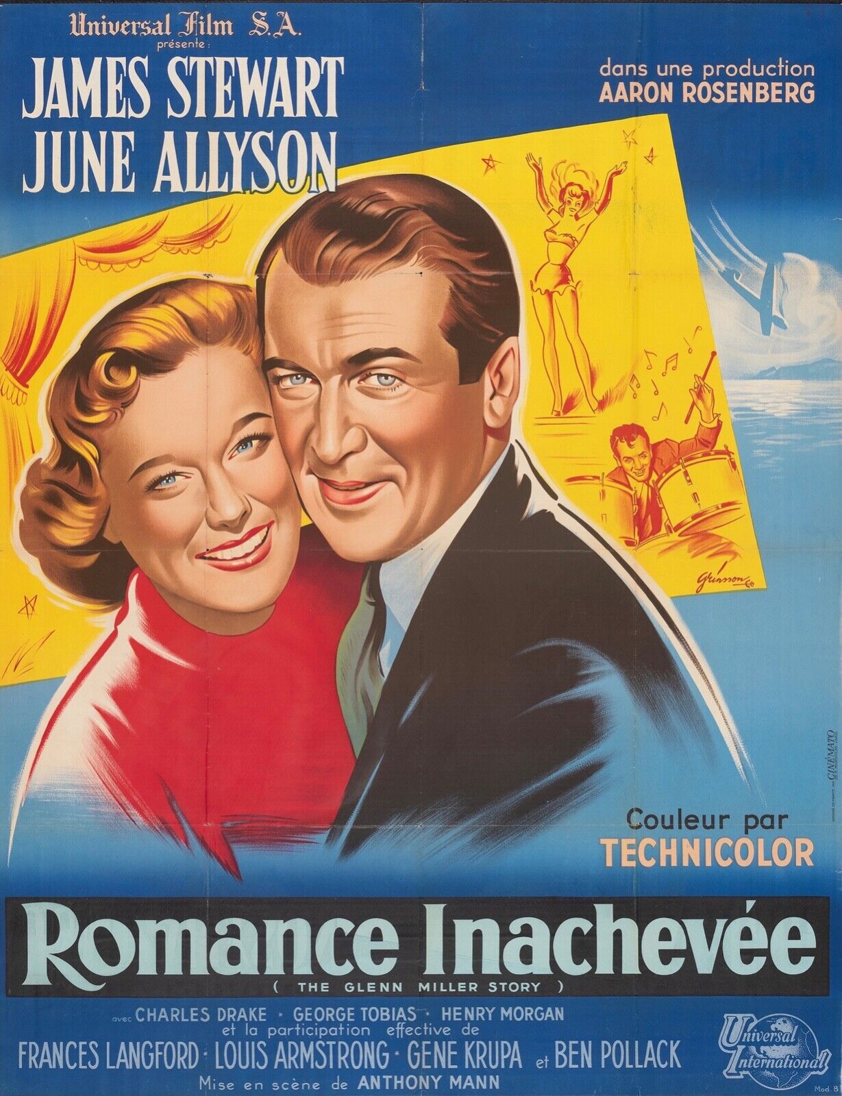 ROMANCE INACHEVÉE, JAMES STEWART, REPRO AFFICHE CINEMA VINTAGE HQ