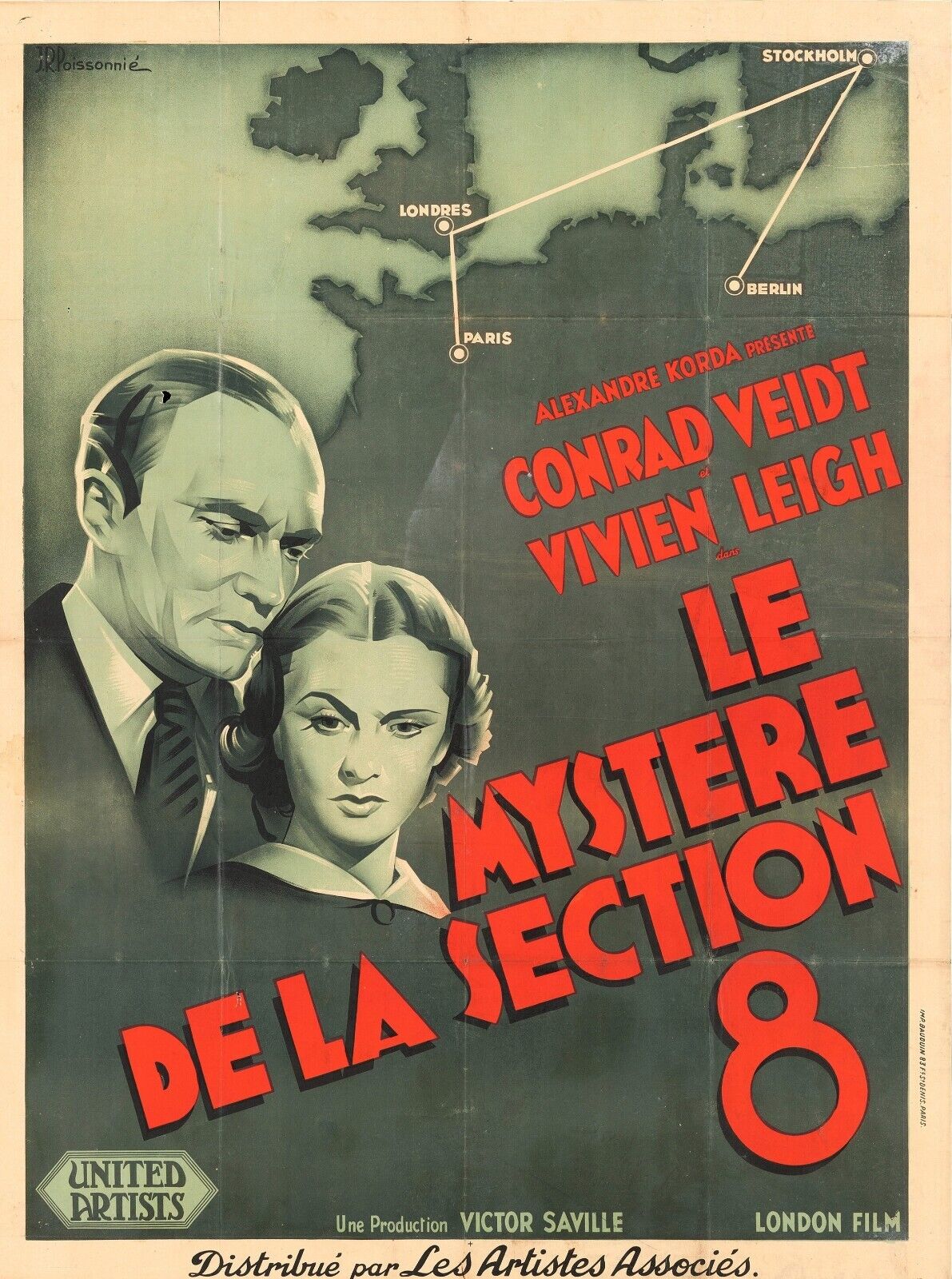THE MYSTERY OF SECTION 8, VICTOR SAVILLE, 1937, repro cinema poster, VINTAGE, HQ