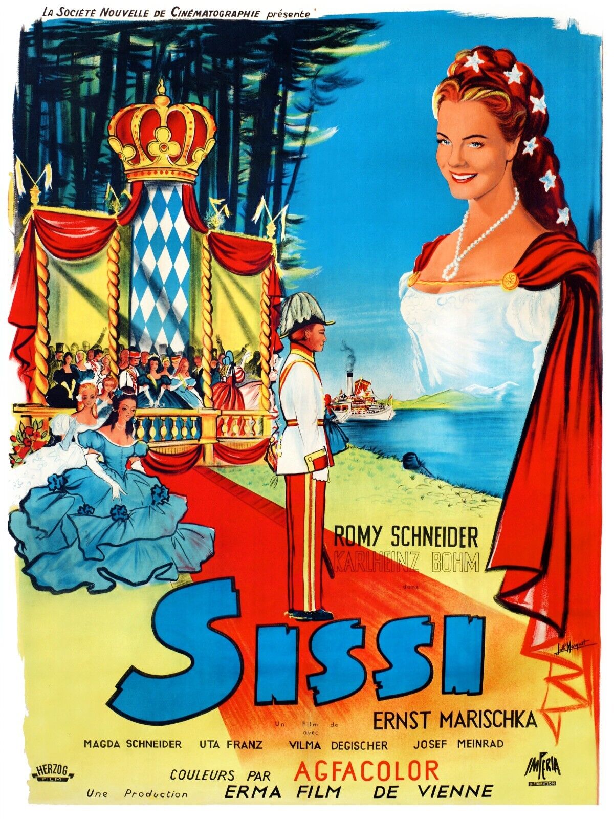 SISSI, ROMY SCHNEIDER, 1955, REPRO AFFICHE CINEMA VINTAGE, HQ