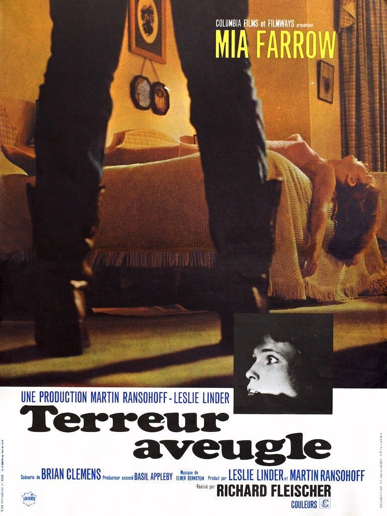 BLIND TERROR, MIA FARROW, 1971, cinema poster reproduction, HQ