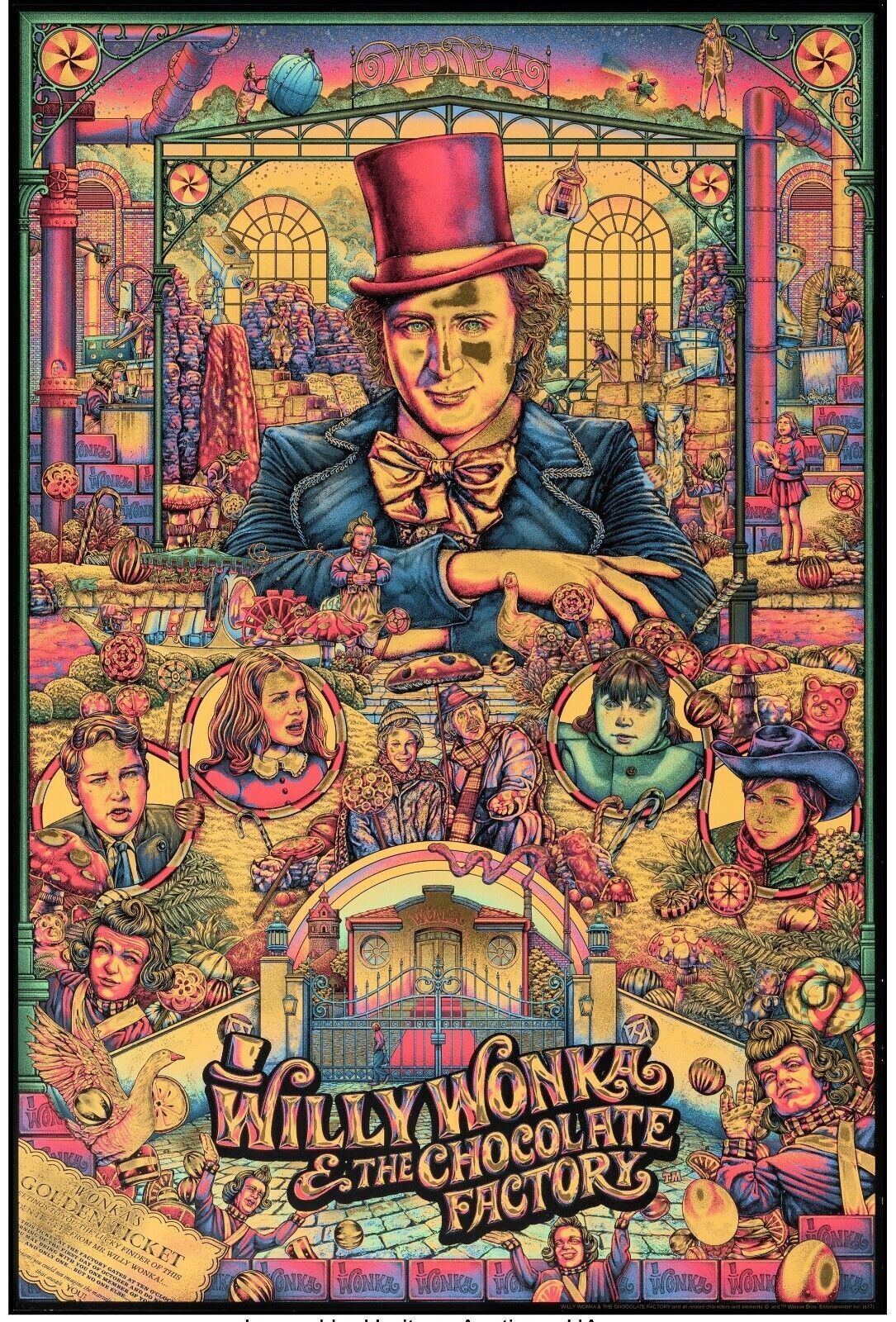 WILLY WONKA Y LA FÁBRICA DE CHOCOLATE, GENE WILDER, JACK ALBERTSON, 1971 Reproducción de póster de cine en alta calidad