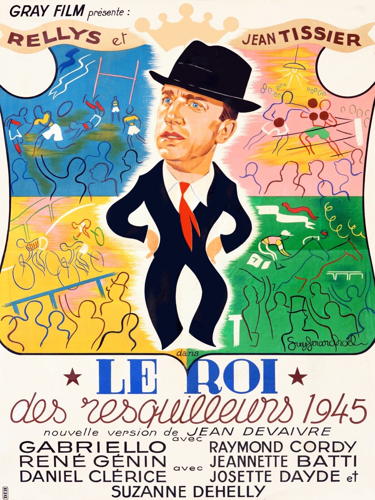 LE ROI DES RESQUILLEURS, FERNAND RAYNAUD, 1930, repro affiche cinéma, VINTAGE, HQ
