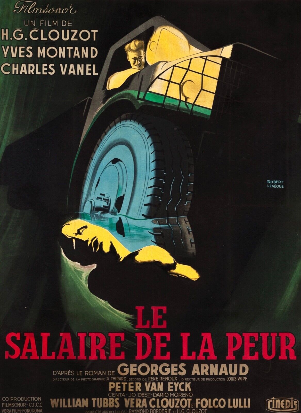 THE WAGES OF FEAR, YVES MONTAND, 1953, REPRO VINTAGE HQ CINEMA POSTER